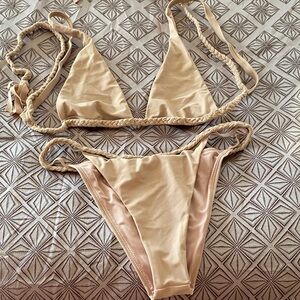 Beige Triangle Bikini Set